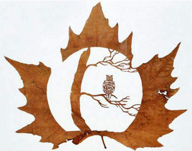 《樹葉雕刻》手一抖大概又得從頭來過了