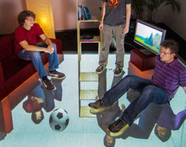 超酷炫《虛擬互動地板》有如鏡中世界的科幻倒影～