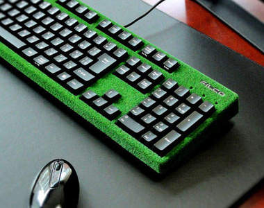 綠色《靜電草坪鍵盤》 偶爾呼吸一下芬多精也是不錯低~www