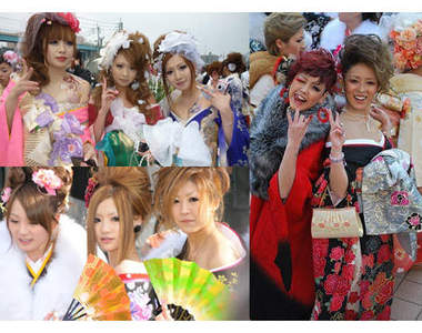 裸露度過高的《花魁風和服》參加成人式是否太不適合?