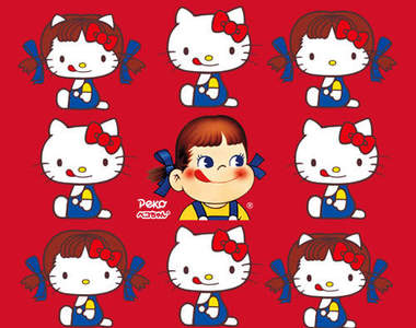 無嘴貓有嘴了~~!?牛奶妹 Peko 和 Hello Kitty 合體