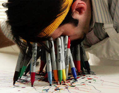 《臉繪畫》用臉畫圖....到底怎麼想出來的咧...