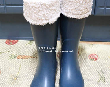 DIY《雨靴變保暖靴》防水又保暖真的好方便~
