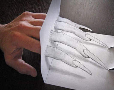 《3D鉛筆插畫》啊~~~~有人對我伸出狼爪⊙▽⊙ 