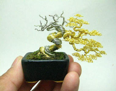 迷你《鐵絲小盆栽》~放在遠處還會閃閃發光