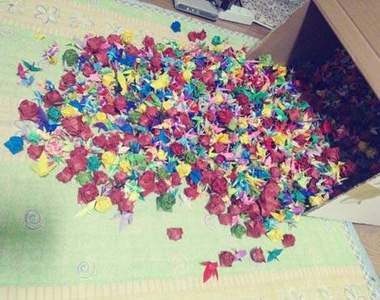 當兵男友送的整箱「紙鶴+玫瑰」有點感動卻又令人苦惱...?