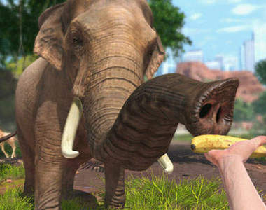 Kinect《動物園大亨》可以親手餵少爺吃蕉喔(?)