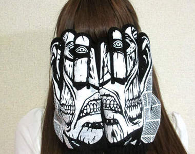 進擊的巨人＆魔法少女小圓手套　冬天保暖又致鬱（遮臉）