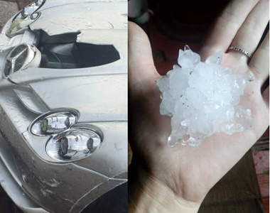 冰雹砸爆賓士 像棒球一下砸下來是要三振大家嘛!?