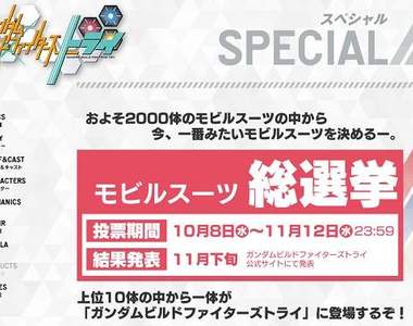 《鋼彈創鬥者TRY投票》讓本命機體登場的機會來啦!