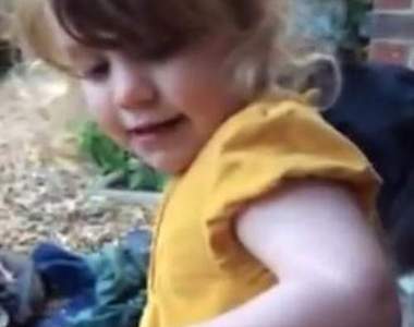 《2歲小女孩看到蜘蛛在身上爬》不但不怕 還做出暖心的俏皮反應