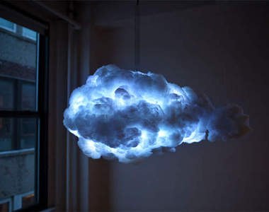 這一朵雲突然飄進家裡　接著開始打雷閃電（嚇）