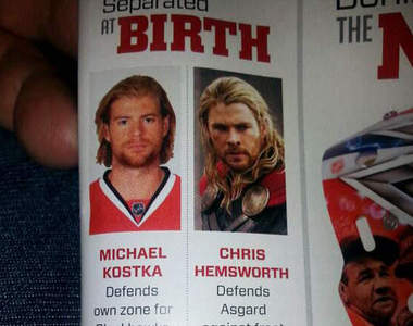 索爾的人類偽裝？超像克里斯漢斯沃的冰球員