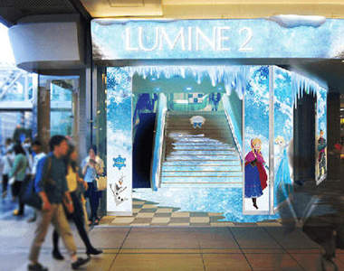 LUMINE期間限定《冰雪奇緣》聖誕主題佈置 冬天果然是冰雪女王的季節