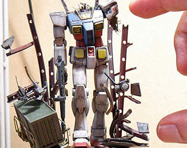 鋼彈立於大地!日本玩家製作戰損鋼彈場景模型