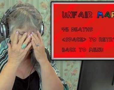 《老年人玩瑪莉歐的反應》玩到最後都想摔鍵盤了啦ＸＤ