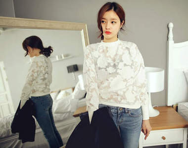 《透視蕾絲》上衣　若隱若現的最性感了>///<