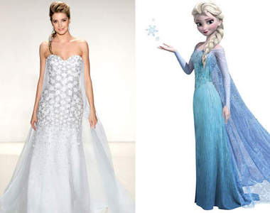 《冰雪奇緣》婚紗秀 公主們的婚紗真是太夢幻了