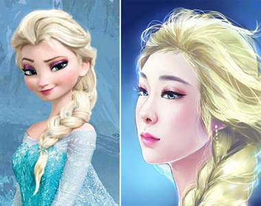 韓《網友畫Elsa》怎麼瞬間變成另一個人XD