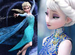 《冰雪奇緣》當Elsa和Anna穿上旗袍 天阿美的不像話