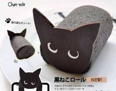 Twitter話題《黑貓蛋糕捲》連店裡都有滿滿的黑貓呢♥