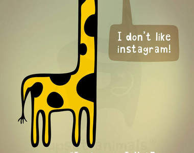 《憤怒動物心聲》可愛插畫 長頸鹿表示:我討厭IG(塞不下)