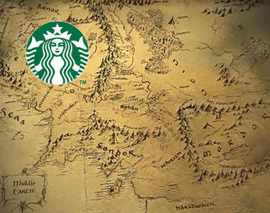 《咖啡杯上的魔戒地圖》星巴克分店開到中土世界去了？