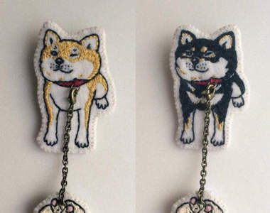 《散步拒否犬實體化》可愛柴柴造型的刺繡別針掛真可愛