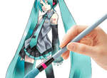 《初音毛筆》為什麼有種寫出來會是綠色的感覺XD 《初音毛筆》為什麼有種寫出來會是綠色的感覺XD