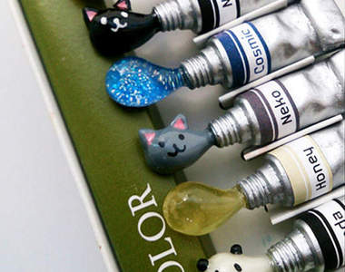 《水彩造型別針》擠出來的顏料是貓咪=θωθ=