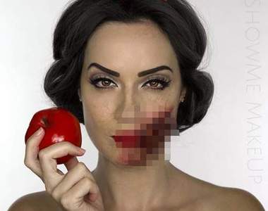 【閱覽注意】超逼真《特效妝》受傷的迪士尼公主讓人又心疼又害怕阿（抖）