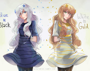 《藍黑x白金洋裝》擬人 百合向壓倒性勝利（心）