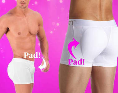 《男用襯墊內褲》穿上內褲屁屁也翹起來囉