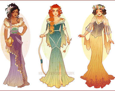 《慕夏風格的迪士尼公主》美的有點讓人移不開眼光