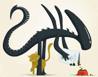 《隔壁的異形》最討厭貓的異形竟然還養貓!?www