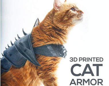 超帥氣的《貓咪盔甲》有3D列表機你也可以做一個給貓老大穿