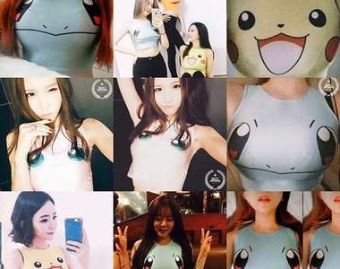 話題衣著《神奇寶貝背心》胸部上的皮卡丘變形阿阿阿