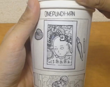 《一拳超人動圖》在紙杯上也有秒殺怪人的威力