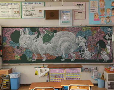 超高水準《美大生的黑板畫》持續佔領各校黑板中...