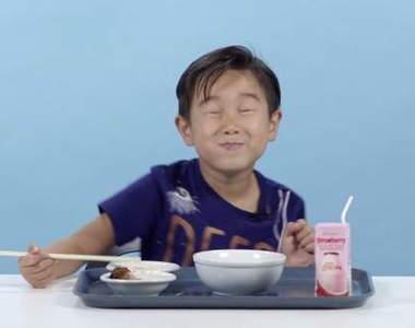 《美國小孩吃其他國家學校午餐》吃個午餐哪來這麼多表情