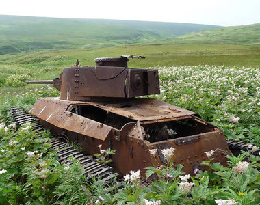 《被大自然吞噬的坦克戰車》彷彿戰爭都不曾發生過...