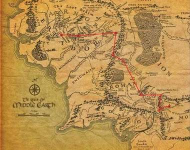 科學解密《魔戒主角佛羅多到底走了多遠》中古世界地圖vs.谷哥地圖
