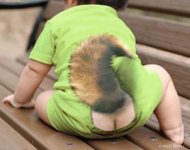 《獸尾寶寶連身衣》動物化身寶寶露出小屁屁和尾巴的超治癒妄想♥