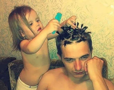 《被女兒變漂亮的爸爸們》被前世情人綁腿毛也是一種幸福♥