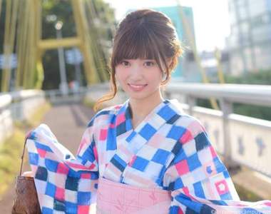 白裡透紅蘋果肌《会津夏希》仙氣十足的浴衣美人♥