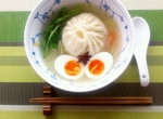 《湯肉包》沖泡後也很美味的包子料裡 《湯肉包》沖泡後也很美味的包子料裡