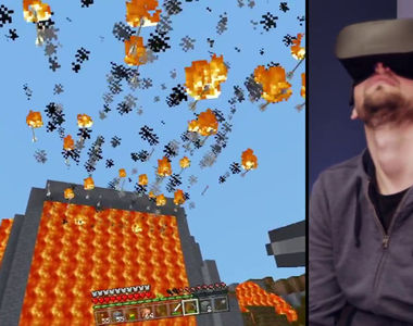 《Minecraft》支援Oculus Rift 第一人稱VR畫面來啦~