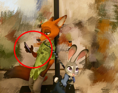 澳門《動物方城市》廣告模型看板 尼克的手機也超有梗