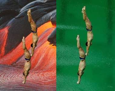 《奧運的綠色比賽場地》用綠幕就是明示大家PS可以開工囉？