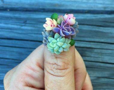《多肉植物美甲》彷彿手指上的小花園一樣自然可愛♥